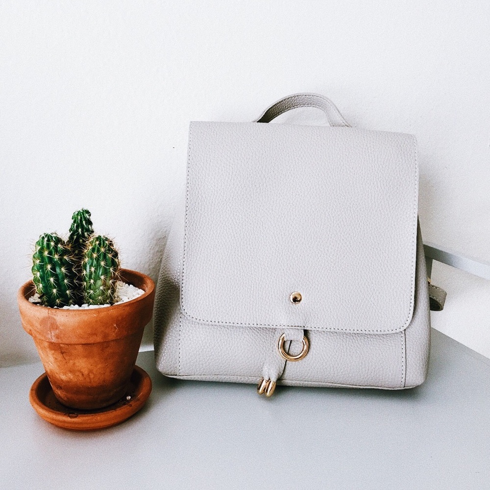 Minimalist Vegan Leather Shoulder Mini Backpack